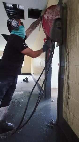 Cutting out Metal Doors in Jail