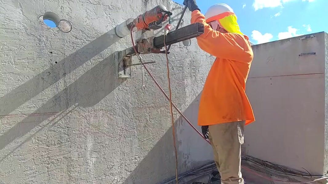 Core Drilling on Hotel Roof