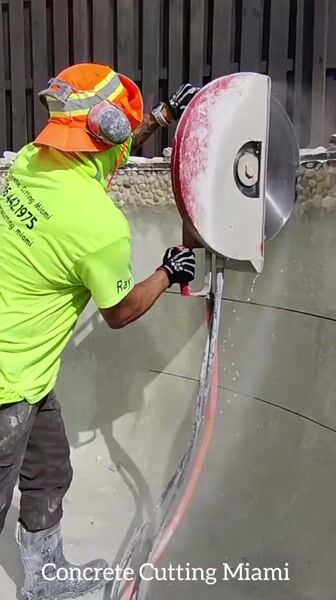 Cutting a pool in Miami Beach