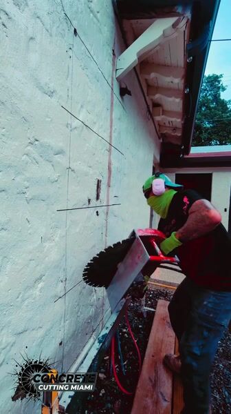 Cutting for a new door in a church